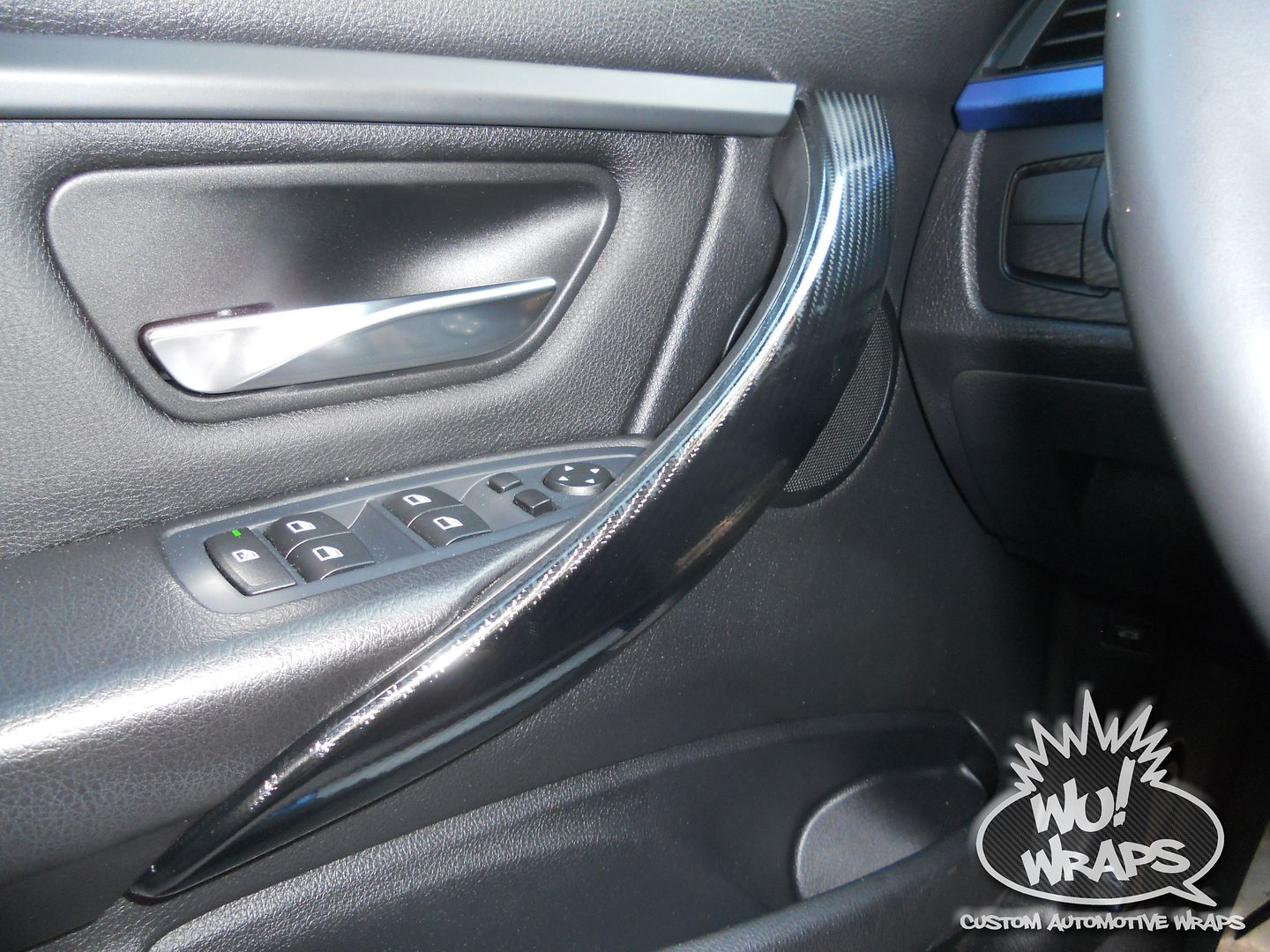 BMW F30 328i MSport Interior Trim 5D4D Black Carbon Fiber Vinyl Wrap